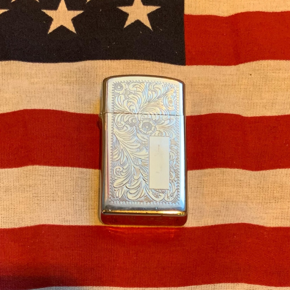 Vintage slim Zippo lighter filigree customizable